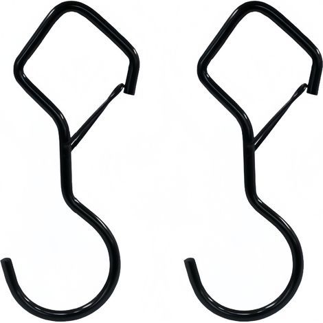 Haken, rauten- und S-förmige Haken, robuste, windfeste und sturzsichere Haken, Hängehaken, Blumenkorbhaken, Kleiderhaken, Handtaschenhaken, 2 Stück