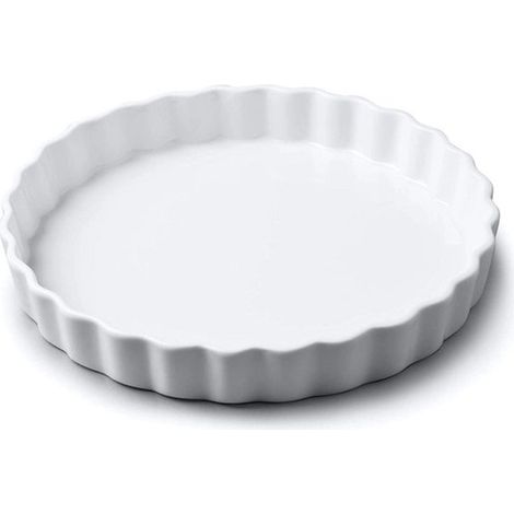 Plat à four en céramique compatible micro-ondes - Moule à four - Plat à four de 25 cm d'épaisseur - Plat à four en céramique pour usage domestique - Blanc (1/5)