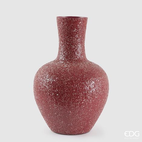 EDG Enzo De Gasperi Vaso Crackle Anfora H 50 Cm D 33 Cm Metallo Dark Pink