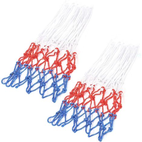 2 Pièces Filet Panier Basket Exterieur, Filet Panier Basket Résistant avec 12 Boucles, Filet de Remplacement pour Intérieur Extérieur, Terrain Scolaire et Sport (1/5)