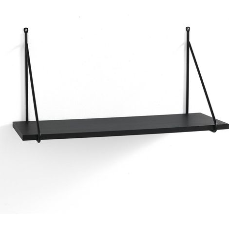 Hängeregal aus Holz und Stahl, Design Level - Schwarz