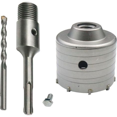 RHG Adaptateur scie cloche béton 110 mm + foret central pour brique béton ciment pierre (100 mm + 110 mm + 110 mm)
