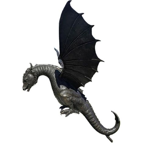 Statue de dragon de jardin, fontaine, ornement de dragon, sculpture en résine pour décoration de jardin de maison