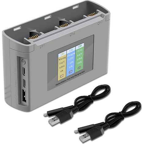 Chargeur de Batterie à écran LCD USB Charge bidirectionnelle Chargeur Intelligent Hub Station de Charge de Batterie pour DJI Mini 2 Mini SE Drone (1/5)