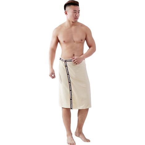 Paréo de sauna pour homme, serviette de douche réglable avec boutons-pression, grande serviette de sauna, à séchage rapide, serviette de sauna, 70 x 140 cm (1/5)
