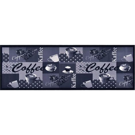 Tapis de sol de cuisine lavable Bleu café 45x150 cm (1/5)