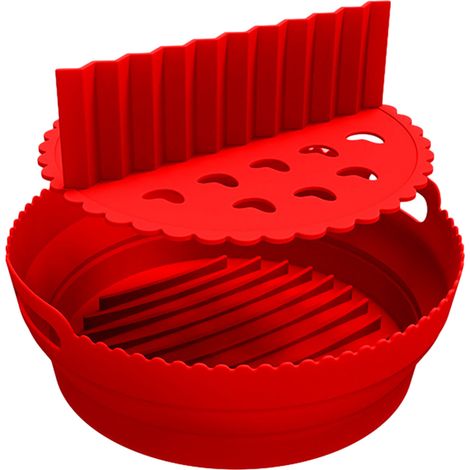 Separateur Silicone Friteuse A Air - Rond - Haute Temperature - Antiadhésif - Pliable - Pour Cuisine Polyvalente - Lot De 2 (1/5)
