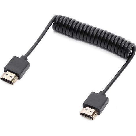Câble d'extension HDMI en spirale ressort - 1,2 m - Compatible avec les connecteurs fins HDMI (1/4)