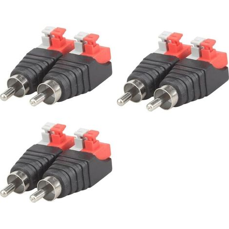 Beijiyi – Adaptateur RCA mâle à ressort pour haut-parleur audio – Connecteur sans soudure pour câbles audio-vidéo – Installation facile avec tournevis (1/5)