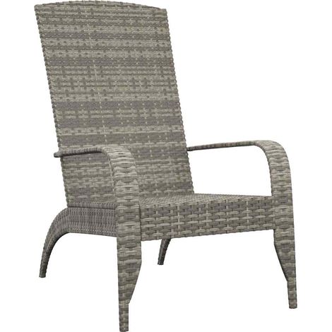 Maison Exclusive - Sedia da giardino Adirondack grigia in polyrattan (1/5)