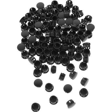 100 bouchons noirs réutilisables trous de meubles cache-trous panneaux (1/5)