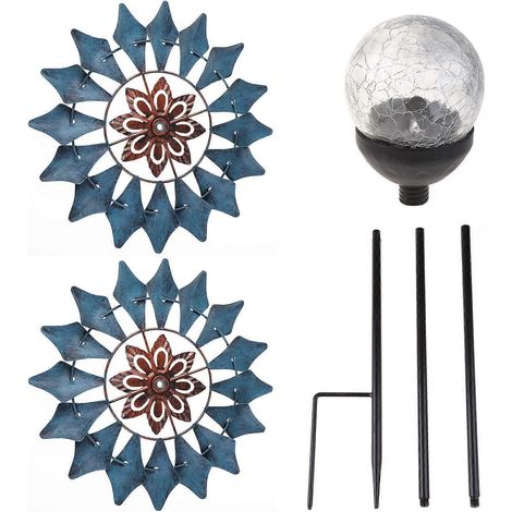 Windspiel-Gartendekoration aus Metall, solarbetrieben, mit Erdspieß, Geschenkidee für draußen