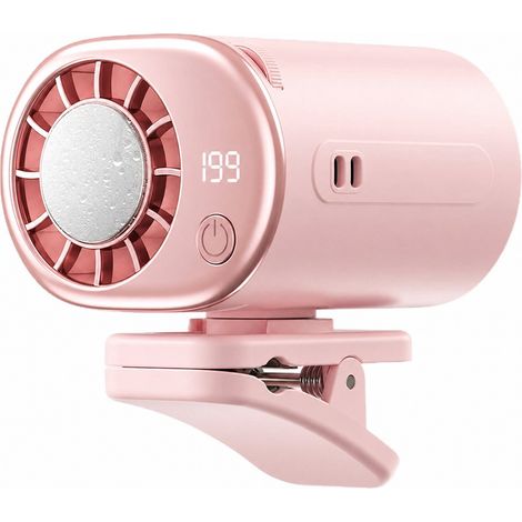 Ventilador - Mini ventilador - Ventilador de aire acondicionado para coche 2026 con pinza y pantalla LED – Giratorio 360°, 199 velocidades ajustables, recargable por USB, refrigeración personal (1/5)