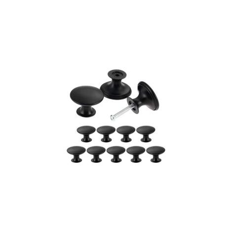 DOLASO Lot de 24 boutons de porte vintage, poignées de meubles de cuisine anciennes, boutons ronds, 30 mm, noirs (1/5)
