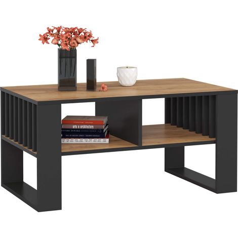 Tavolino da caffè AKORD ROCKFORD Quercia Craft 92 cm gambe Nere 92x53x45 cm (1/5)