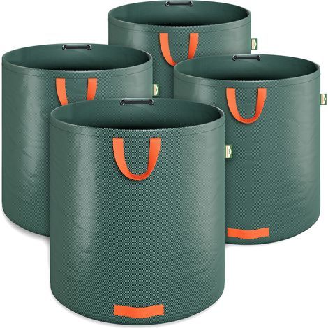 reno – 4er-Pack 500-Liter-Müllsäcke – Verstärktes, wasserabweisendes Material – 4 stabile Griffe – Max. Traglast 50 kg – Faltbar und kompakt (1/5)