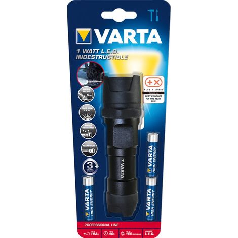 Torcia 1 W - Led Indistruttibile Light - 3 Aaa - Varta - 18.700.101,421 Mila -