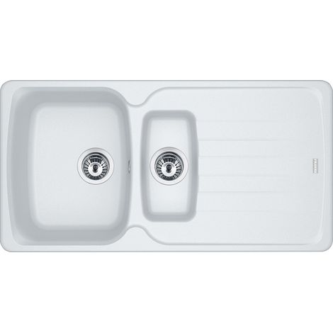 Franke AZG 651. Tipo di lavello: Lavello montato su piano, Forma del lavandino: Rettangolare, Colore del prodotto: Bianco. Larghezza: 970 mm, Profondità: 500 mm, Altezza: 210 mm - 114.0490.278 (1/2)