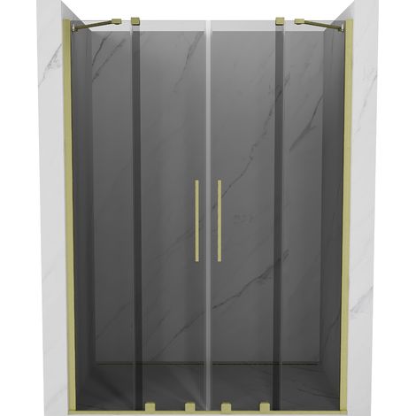 Mexen Velar Duo porte doccia scorrevoli 140 cm, grafite, oro spazzolato - 871-140-000-42-55 (1/5)