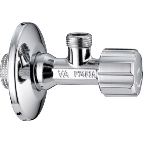 Schläfer 3437208 - Rubinetto a Squadra Universale 1/2, Rubinetto Sottolavabo ad Angolo per Lavabo, Bidet, Rubinetto Sottolavello, Rubinetto per Cassetta Wc 1/2x3/8, Rubinetto d' Arresto. Cromo