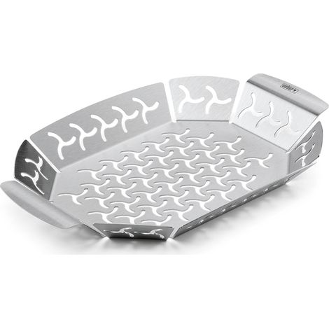 Weber – Panier à légumes en acier inoxydable – Petit modèle pour cuisson légumes – Compatible barbecue – Grande capacité pour grillades (1/5)