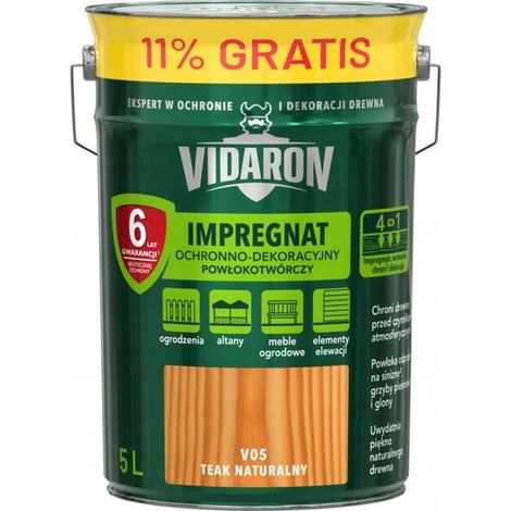 Vidaron filmbildende Imprägnierung 5L natürliches Teakholz schützend und dekorativ