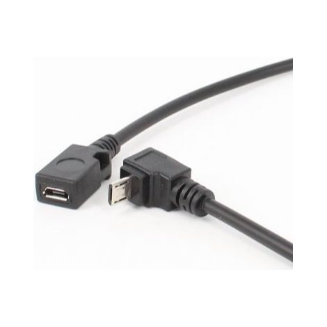 90° nach unten abgewinkeltes Verlängerungskabel, Micro-Stecker auf Micro-Buchse, zum Datenladen von Android-Telefonen. (1/5)