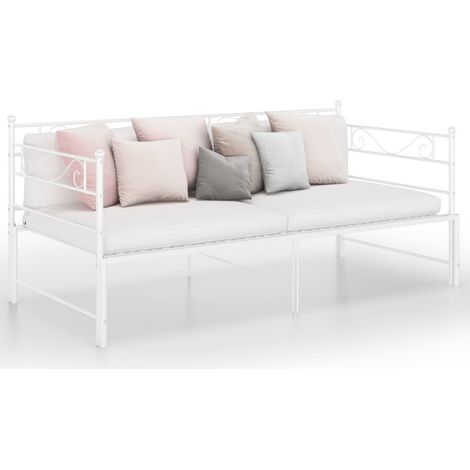 Lit extensible-90x200 cm, Lit adlute et enfants blanc métal PEOR91575 DESIGN IN (1/5)