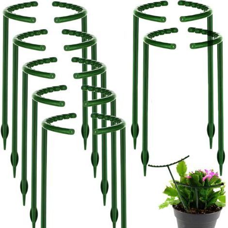 14 tuteurs pour plantes, tuteurs demi-ronds, supports pour fleurs de jardin pour tomates, hortensias et plantes en pot, 16 cm de large x 26 cm de haut (1/5)
