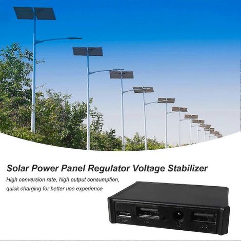 Régulateur de tension, stabilisateur et contrôleur de charge pour panneau solaire avec voyant lumineux, double port USB, 1 port Type-C, 1 sortie CC, portable et intelligent (1/5)