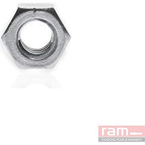Ram - Écrou en Acier Zingué, 14mm x 200mm, Gris, Sachet de 25