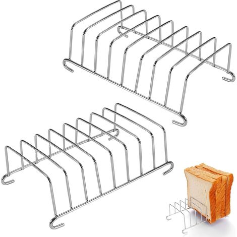 2 Pièces Porte Pain, Acier Inoxydable, Grille Compacte 15,5x8,5 cm, Support Toast, Pour Cuisine et Restaurant (1/5)