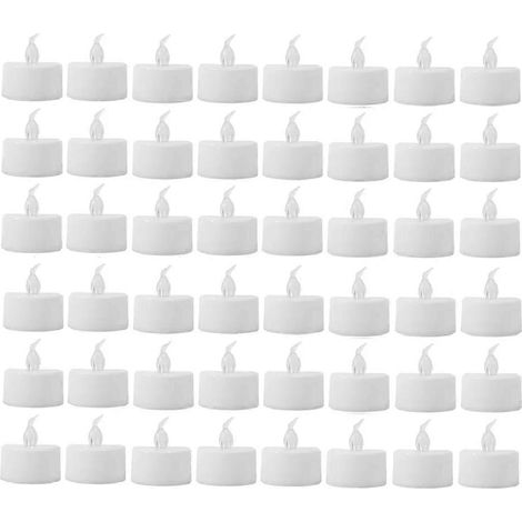 Lot de 48 bougies électroniques LED sans flamme, alimentées par piles, lumière chaude, guirlandes lumineuses pour créer une ambiance chaleureuse et décorative. (1/5)