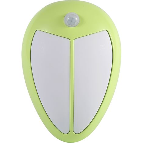 Veilleuse murale LED sans fil à détecteur de mouvement infrarouge, applique murale pour chambre, coque verte, lumière blanche (1/5)