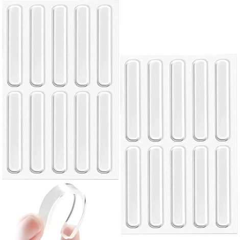 Paquete de 20 tiras anticolisión de silicona transparente para muebles, almohadillas transparentes reductoras de ruido. (1/5)