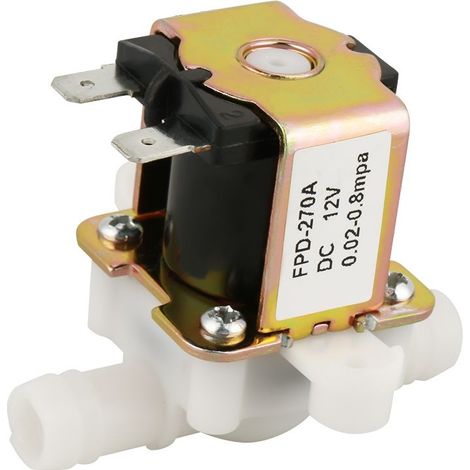 Vanne électromagnétique en plastique DC12V OD12mm Interrupteur de débit d\\'entrée d\\'eau normalement fermé (1/5)