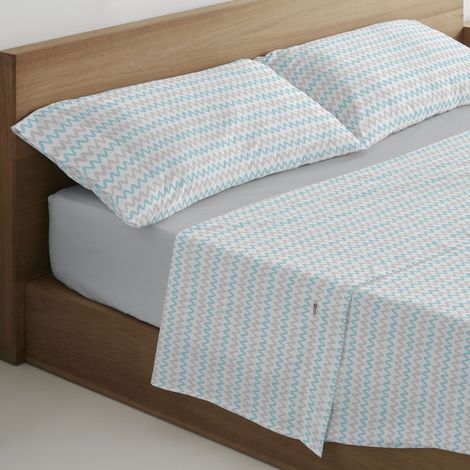 Juego de sábanas Cloe color azul. Cama de 160 cm. 4 piezas (1/4)