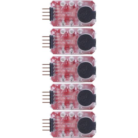 5 Pcs Lithium Battery Low Voltage Alarm Sound Light Warning Real Time Detection Battery Voltage Buzzer Alarm for 2S 3S
