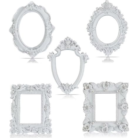 Lot de 6 petits cadres transparents de style baroque, mini-cadres photo à monter soi-même pour décorer son téléphone.