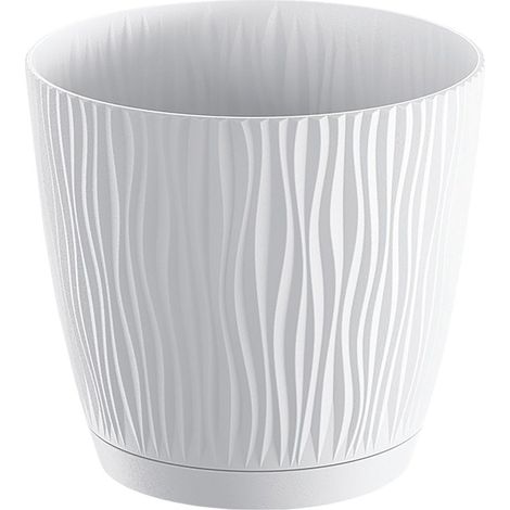 Oasis Topf mit integrierter Untertasse Ø130mm Weiß