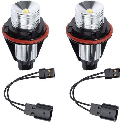 Set de 2 faros Angel Eyes compatibles con BMW E39-E87, 6000K, Blanco Xenón, sin errores, incluye decodificador (1/4)