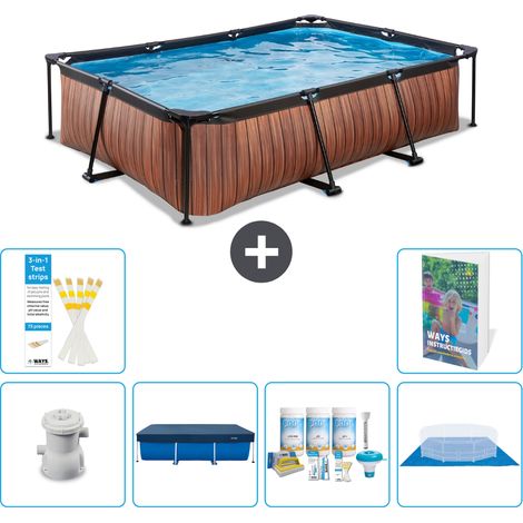 Exit-toys Piscina Exit Rectangular - Efecto madera - 300x200x65 cm - 7-piezas  S251 (1/5)