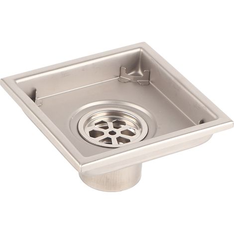 Quadratischer Bodenablauf aus Edelstahl, geruchsdicht, mit abnehmbarem Deckel für Fliesenverlegung Regenablauf für Bad, Küche, Garage Einbautiefe ≥ 65 mm Passend für Rohre mit 50–75 mm Durchmesser (1/5)