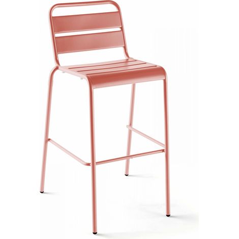Chaise haute de jardin en métal argile - Palavas