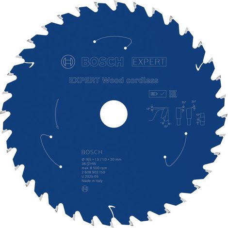 Bosch EXPERT Wood cordless Circular Saw Blade 165 x 1.5/1 x 20 mm T36 2608902150 (1/4)