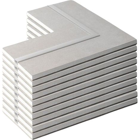 Semilavorato cartongesso fibra alluminio luce led angolo 14,5x29x29 cm 10 pezzi (1/5)
