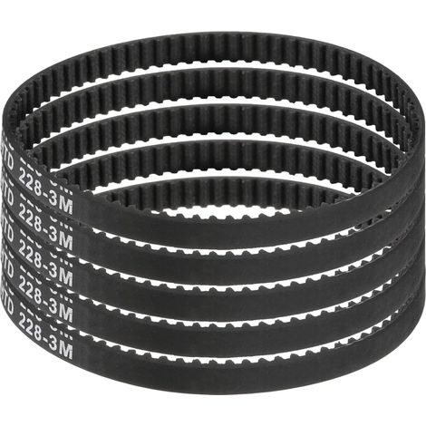 5pcs HTD-3M Rubber Timing Belt 76 Teeth, 228mm Pitch Length x 6mm Width x 2.4mm Height, Closed Loop Pulley Belt (1/5)