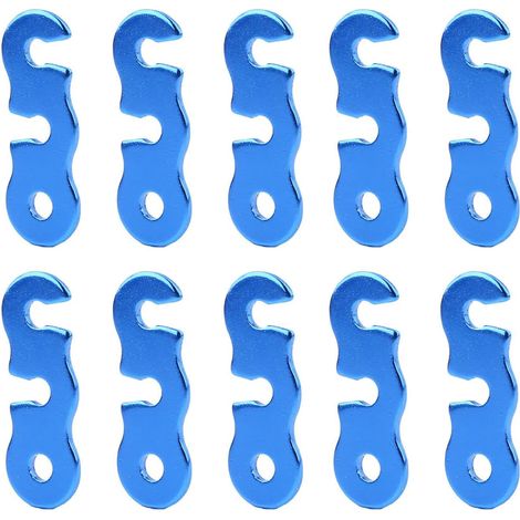 Tendeur de Corde Cam(Bleu), Aluminium Tente Guyline Coureur Tendeur Tente Auvent Corde Accessoires Trois Yeux Boucle de Corde Ouverte