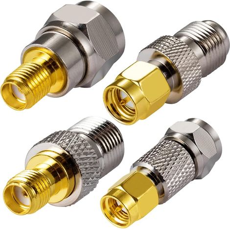 SMA vers F-Type de Câble Coaxial Adaptateur Droit 4 Kit pour Radio FM Antenne Dab WiFi CATV-TV Modems Réseau d'Antennes (4 Pièces) (1/4)