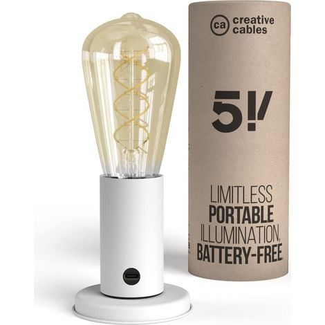 Lampe portative boîte cadeau 5 volts - Avec ampoule, Blanc mat (1/5)